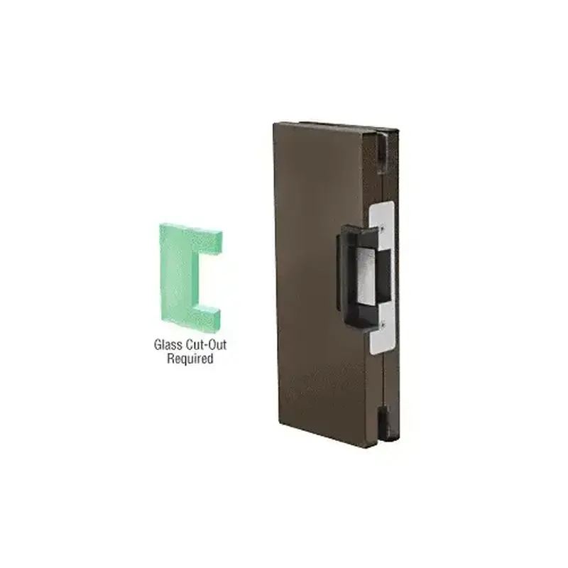 CRL DLEL410DU Dark Bronze 4" x 10" LH/RHR Custom Center Lock Glass Keeper with Deadlatch Electric Strike