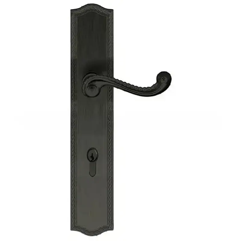 Baldwin MP009190ACT1X Bristol Multi Point Trim Keyed Entry with Turn Knob Configuration 1 Minus Lever Satin Black Finish
