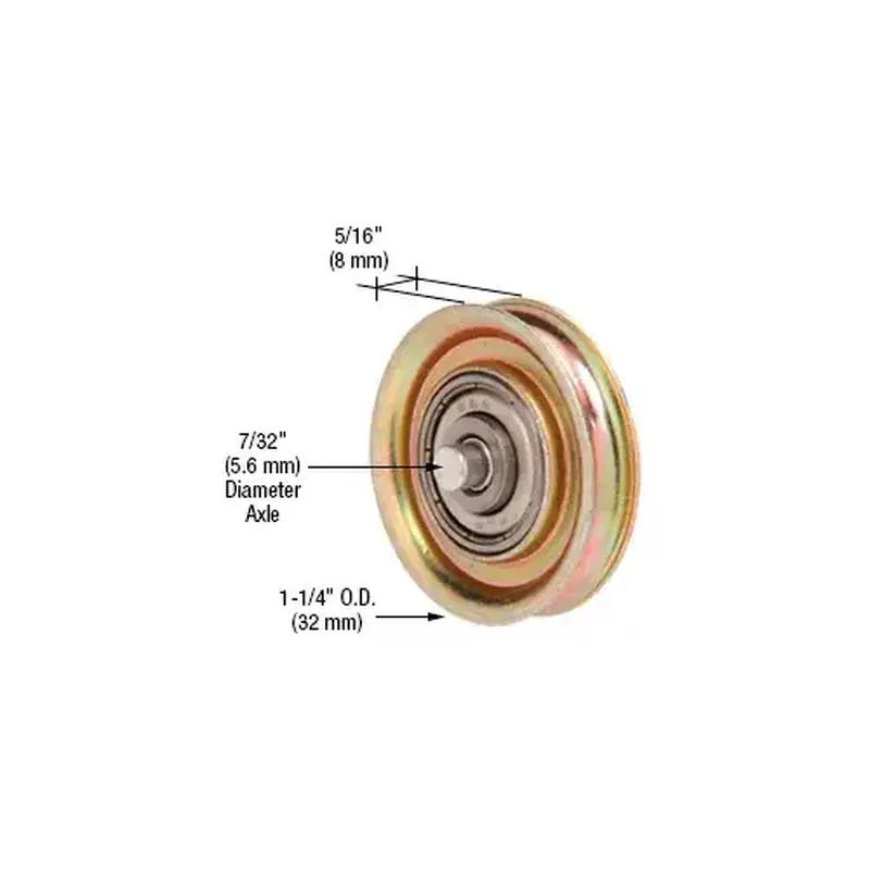 CRL D1765 1-1/4" Steel Ball Bearing Sliding Glass Door Roller - pack of 2
