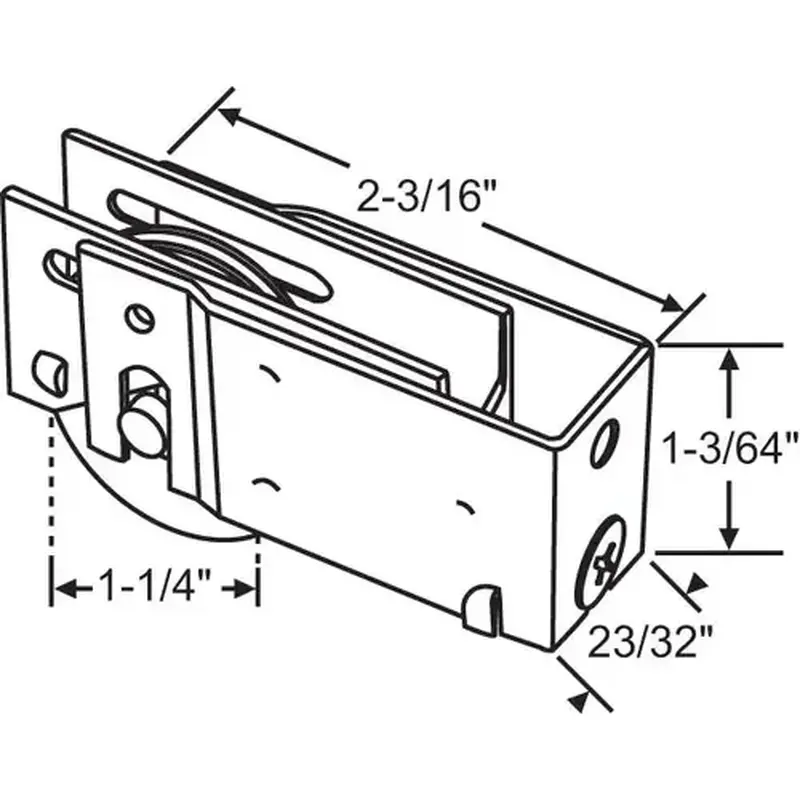 Brixwell 900-18649n Patio Door Roller Assembly 1-1/4 Nylon Wheel pdr101 N