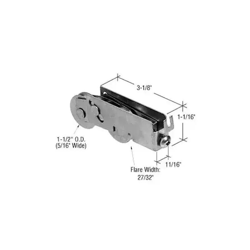 CRL D1928 1-1/2" Tandem Stainless Steel Ball Bearing Sliding Glass Door Roller with 11/16" Wide Housing for Pacific Doors