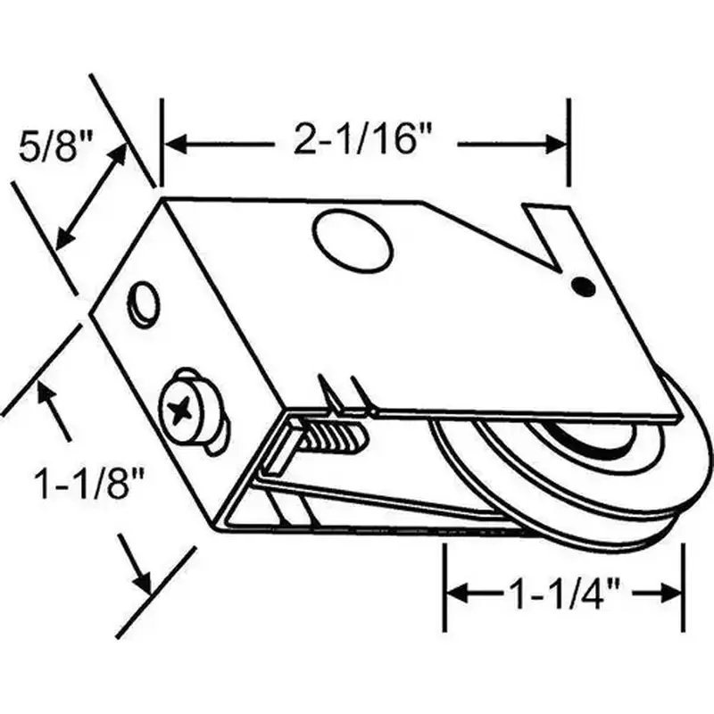 Brixwell 9-245s-ss Patio Door Roller Assembly Stelel Housing 1-1/4 Stainless Steel Wheel
