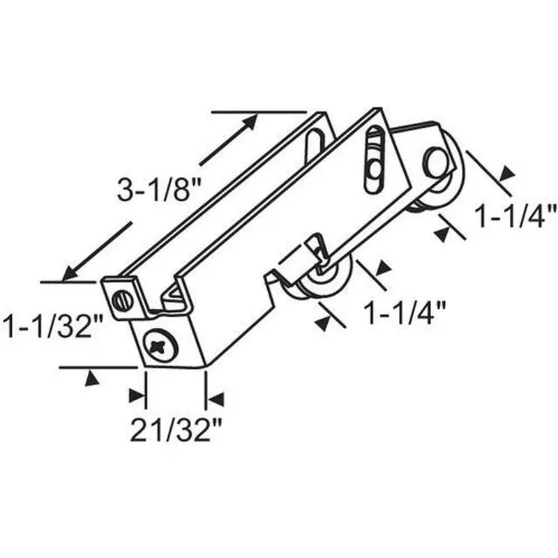 Brixwell 900-20799npb Patio Door Roller Tandem 1-1/4 Precision Nylon Wheels PDR131 1 1/4NPB