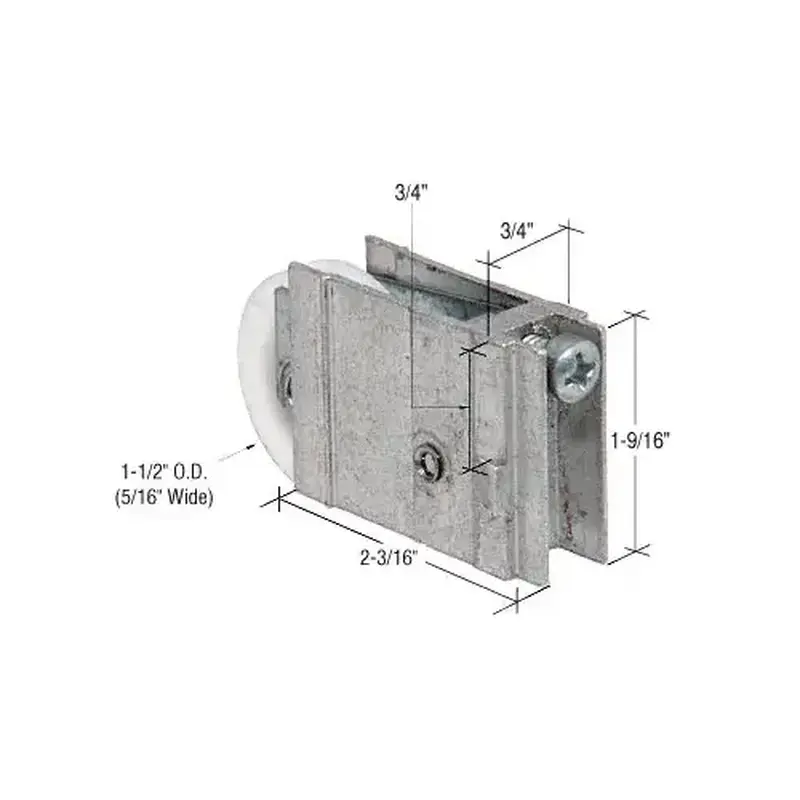 CRL D1961 1-1/2" Nylon Sliding Glass Door Roller with 3/4" Wide Housing