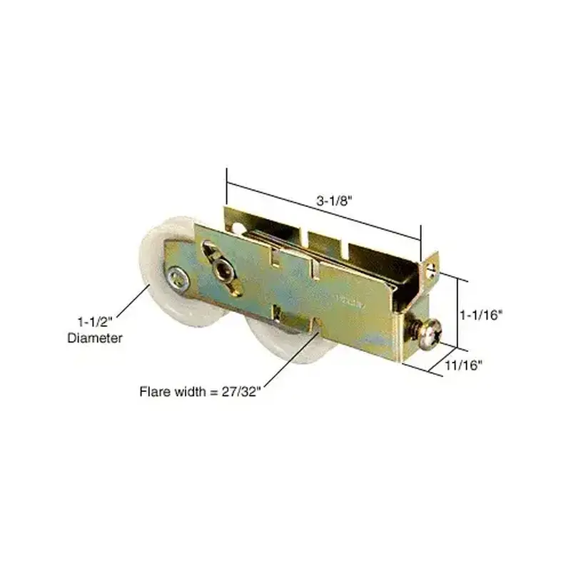 Prime-Line D1738 1-1/2" Tandem Nylon Sliding Glass Door Roller with 11/16" Wide Housing
