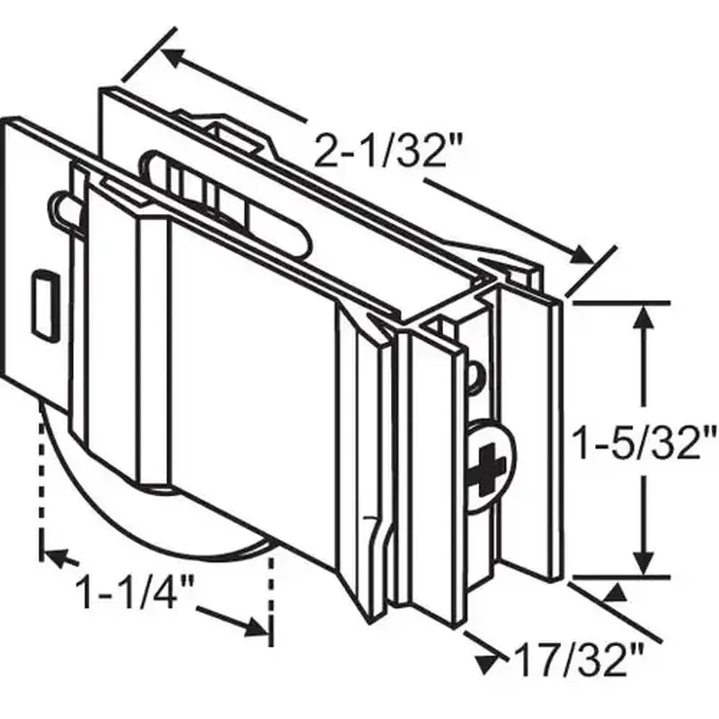 Brixwell 9-371 Patio Door Roller Assembly 1-1/4 Steel Wheel pdr128