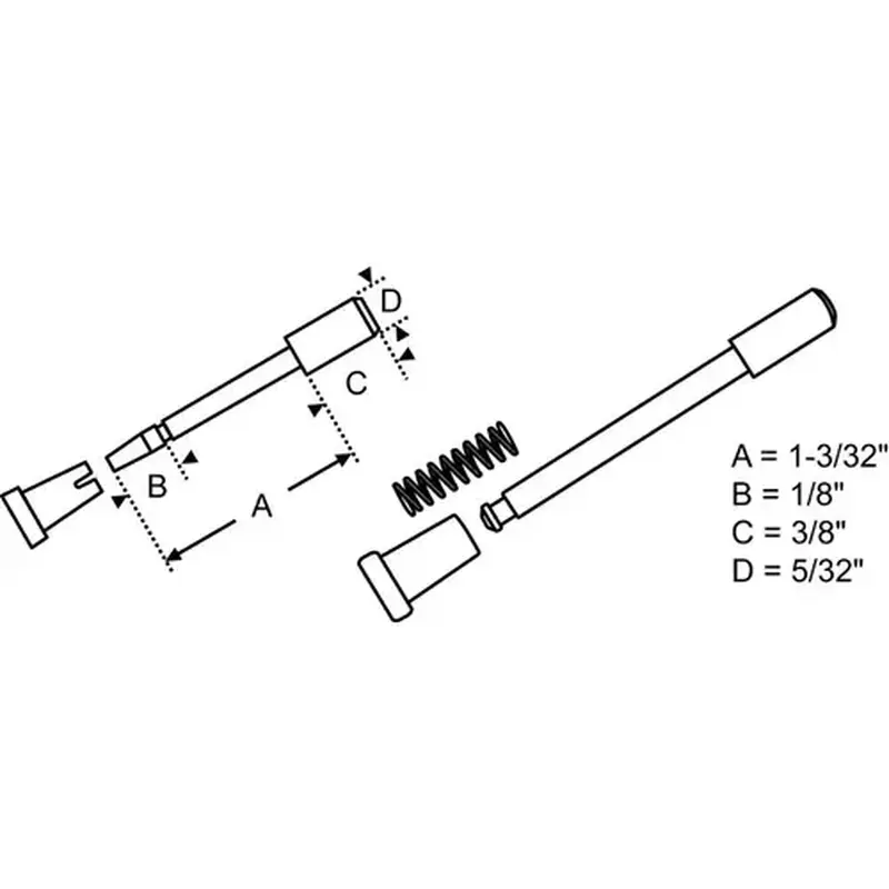 Brixwell 90-635-XCP25 5/32in Plunger Assembly White - pack of 25