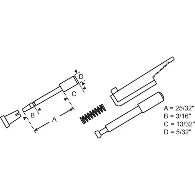Brixwell 90-635ft-XCP25 5/32in Right Hand Plunger Whit flip Type - pack of 25