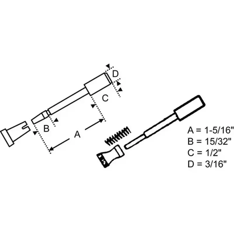 Brixwell 900-7070 Knob And Spring Plunger Metal screW-On Knob