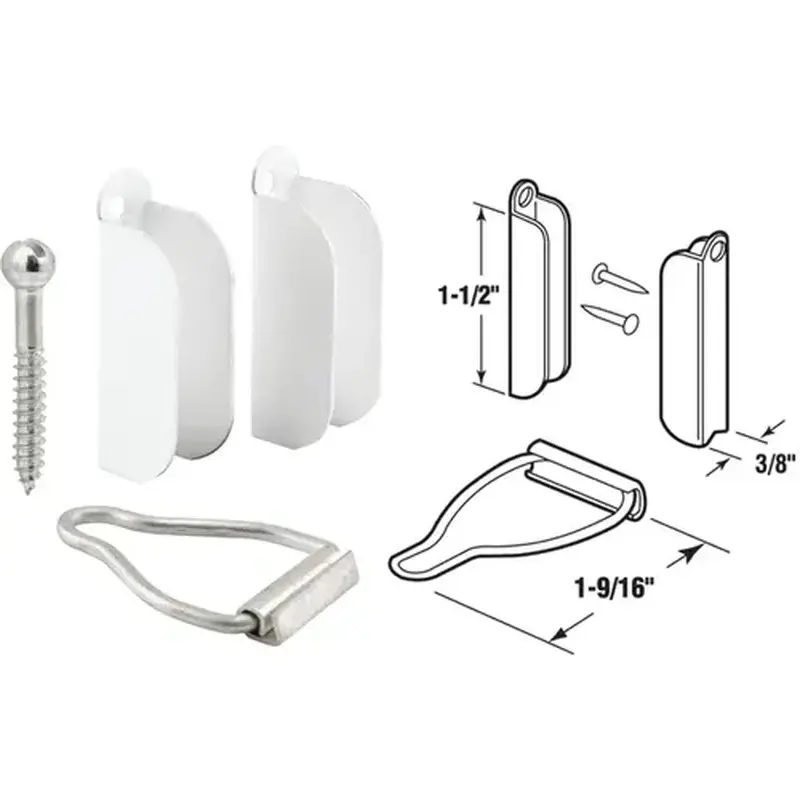 Prime-Line PL8103 3/8 In. White Hanger & Latch - pack of 2