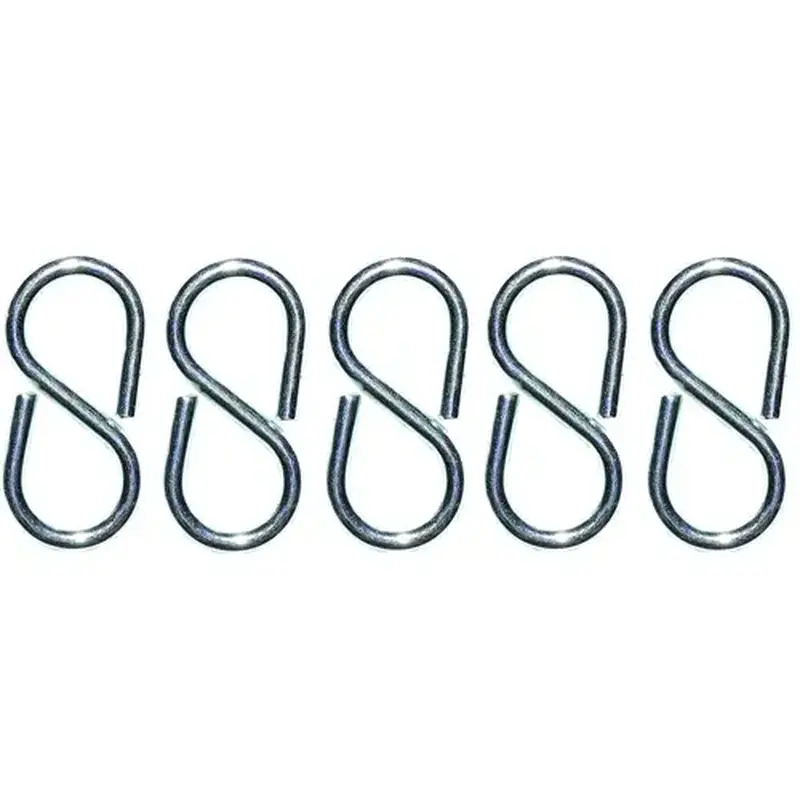 ProSource LR-375-PS-XCP100 S-Hook, 25 lb Working Load, 3 mm Dia Wire, Steel, Zinc - pack of 100