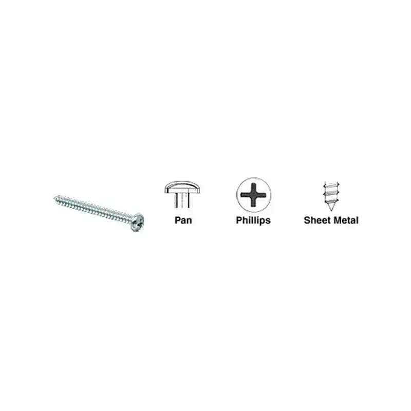 CRL 6X38PHPSMS 6 x 3/8" Pan Head Phillips Sheet Metal Screws