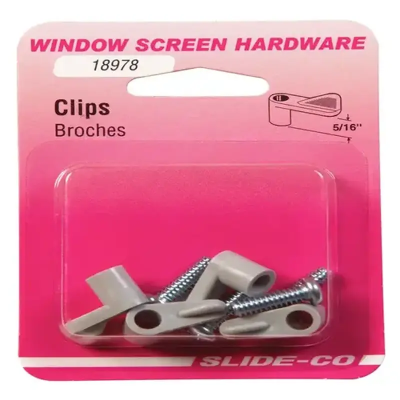 Prime-Line L 5829 Window Screen Clips, Gray Nylon, 5/16 In   pack of 8