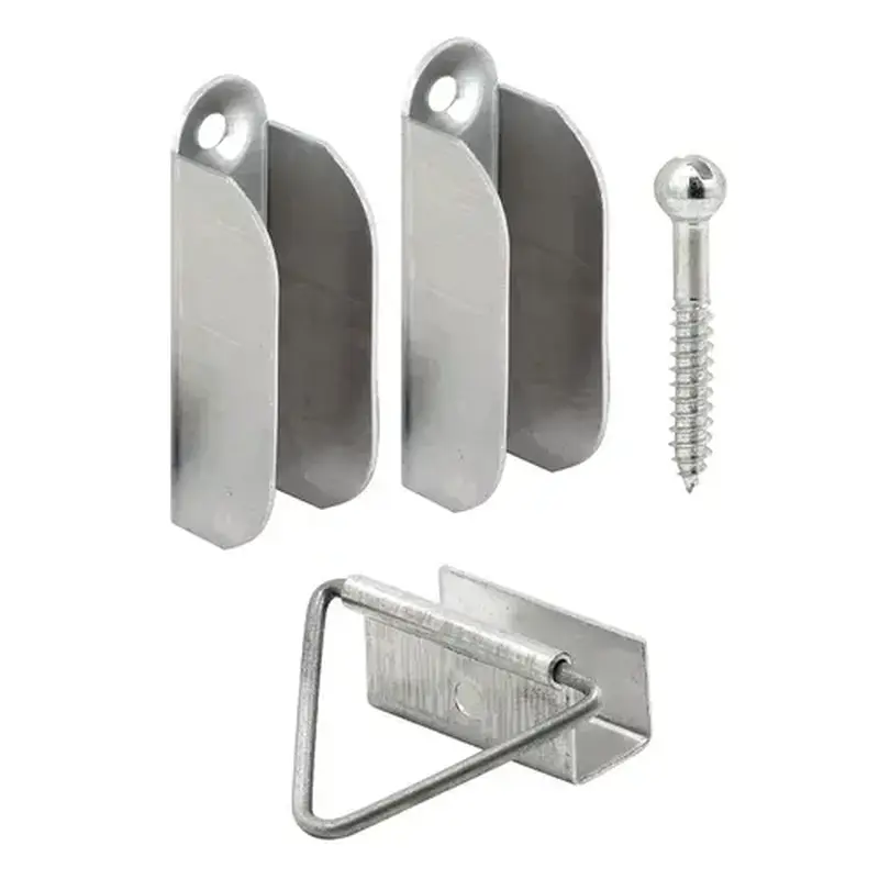 FHC L5770 7/16" Screen Hanger and Latch - Mill - Set Of 2 Hangers and 1 Bail Latch