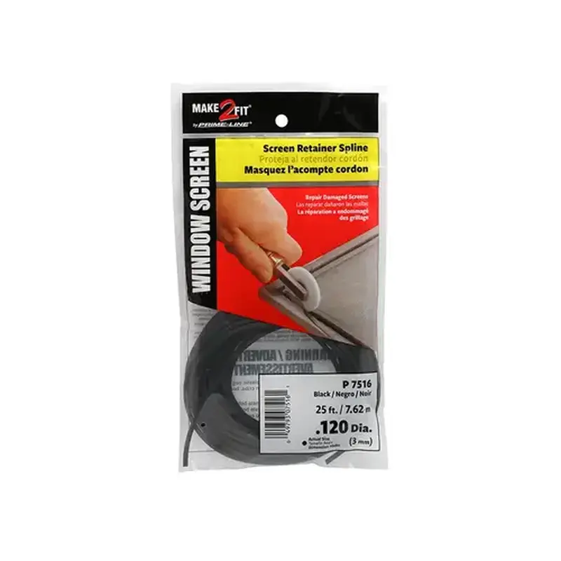 FHC P7516 0.120" x 25 Foot - Black Spline (1 Roll)