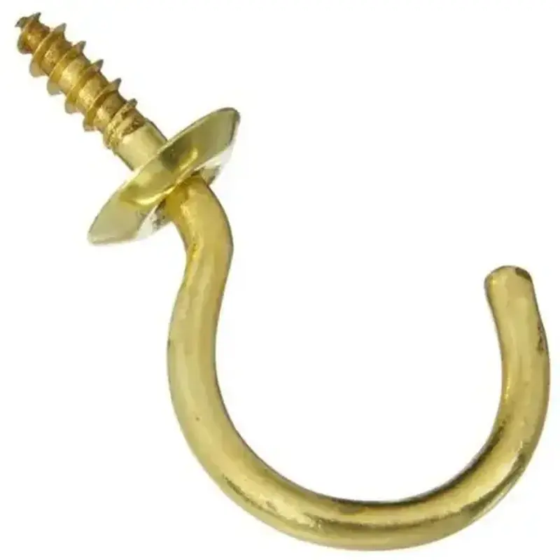 National Hardware N119693-XCP100 2021 1-1/4" Cup Hook Solid Brass Finish - pack of 100