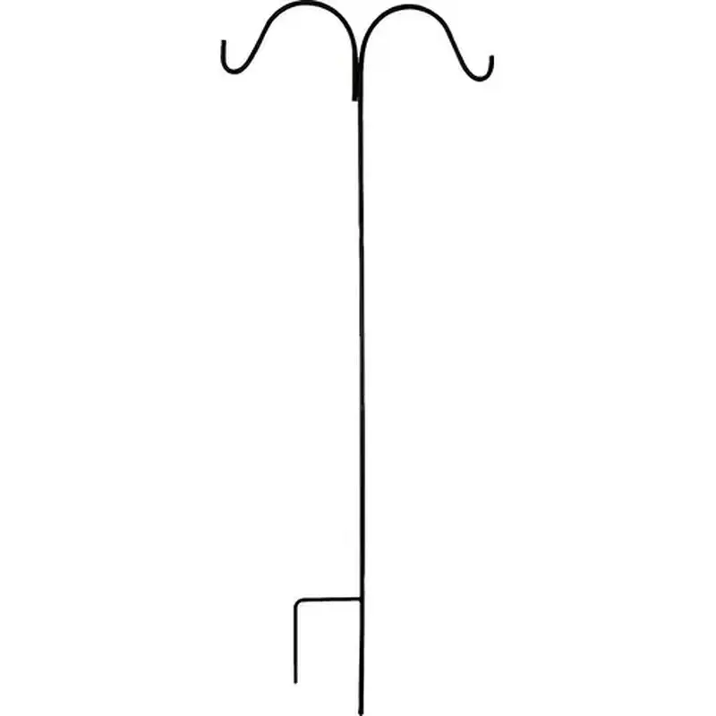 Landscapers Select GB-3092-3L Shepherd Hook, 24 in L, 64 in H, Steel, Matte Black, Floor Standing Mounting