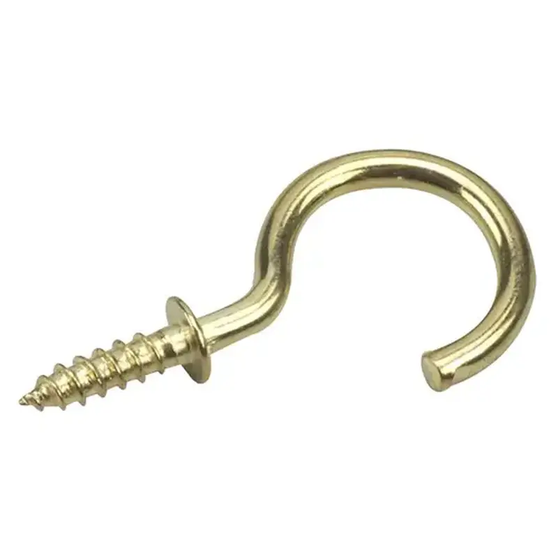 Onward 2783BR Cup Hook, 12 mm Opening, 33 mm L, Metal, Brass
