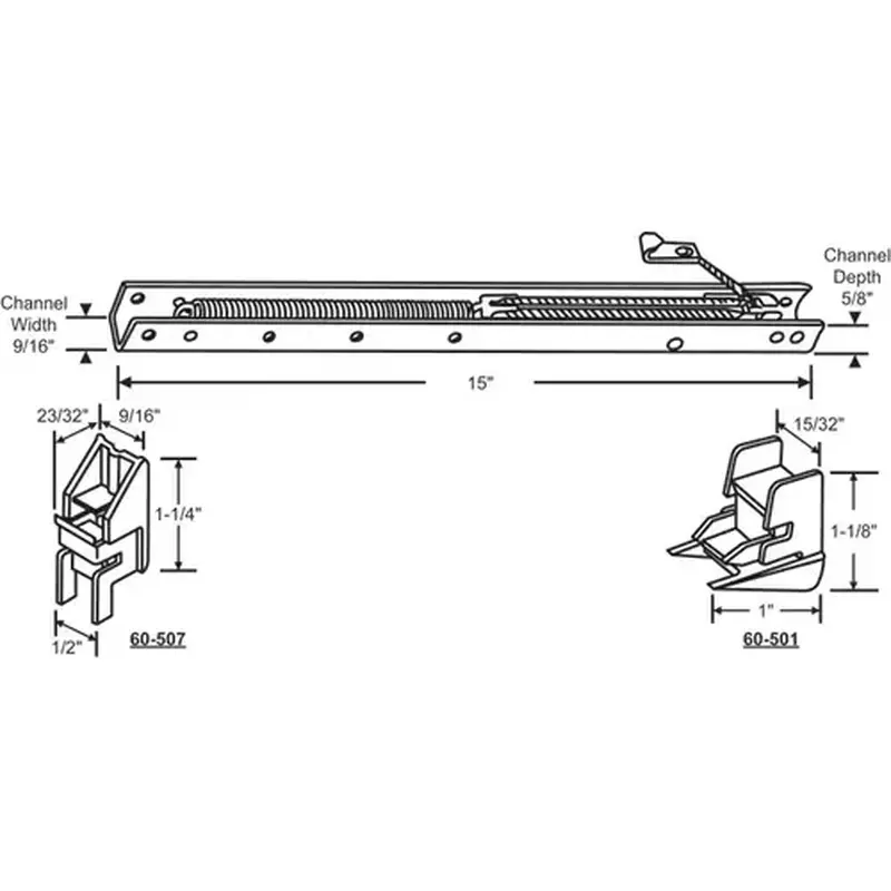 Brixwell 60-141-1 15in Window Channel Balance 4 To 6 Lbs Sash Weight hwB-Kk506-5/8B-1410 60-501a And 60-507a Attached
