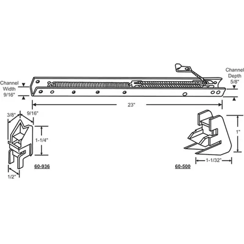 Brixwell 60-223-36 23in Window Channel Balance 12 To 19 Lbs Sash Weight hwB-Yo503-5/8B-2230 60-500a And 60-936a Attached