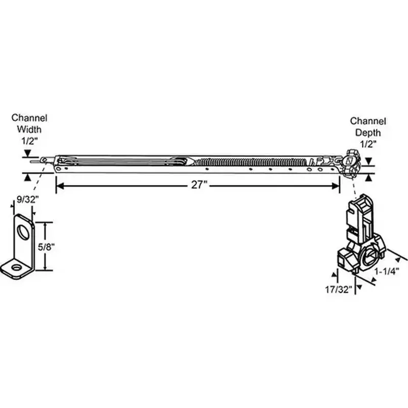 Brixwell 62S-263-19aa 27in Inverted Tilt Balance with Clip And Shoe 12-17lbs