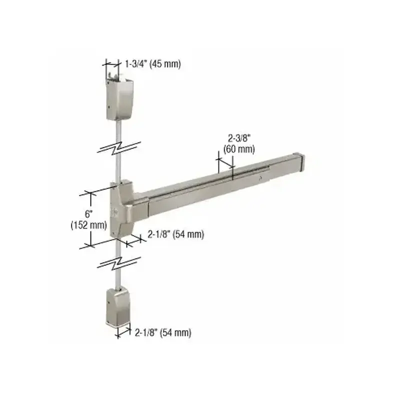 CRL DL750SV37SS Satin Stainless DL750SV Surface Vertical Rod Panic Exit Device