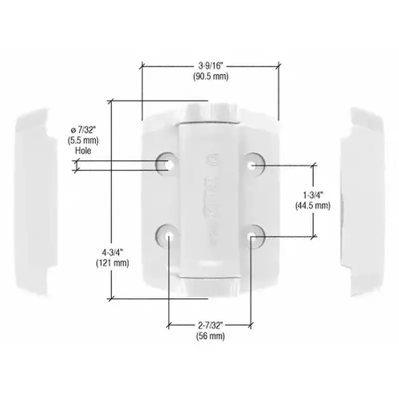 CRL TCHD1W White Heavy Duty Self Closing Adjustable Hinge