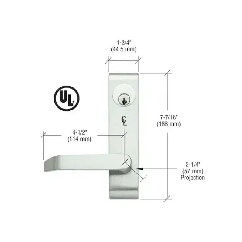 Jackson 9500LV02628 Locking Flat Lever Outside Trim Aluminum Finish