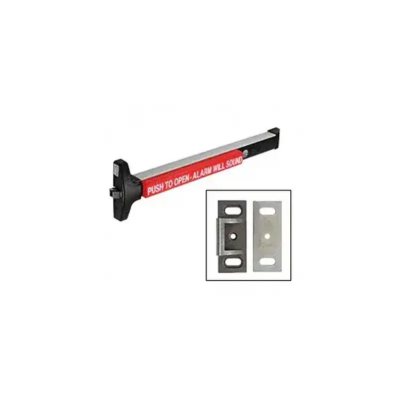 DETEX V40EB36 V40 36" Alarmed Rim Exit Device - Climate Protected (Indoor) Black