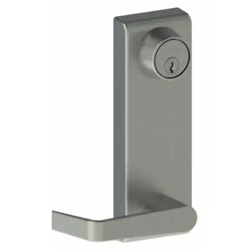 Hager 47CEWTN32DRH Cylinder Escutcheon Outside Exit Device Trim with Right Hand Withnell Lever # 95143 Satin Stainless Steel Finish