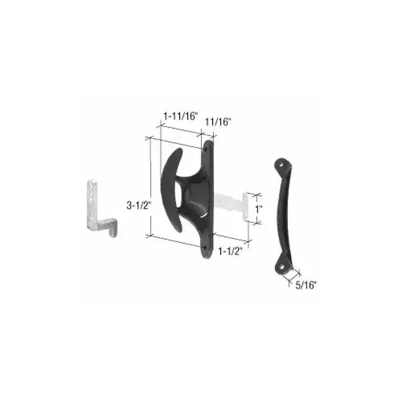 CRL A215 Black Sliding Screen Door Latch and Pull with 3-1/2" Screw Holes