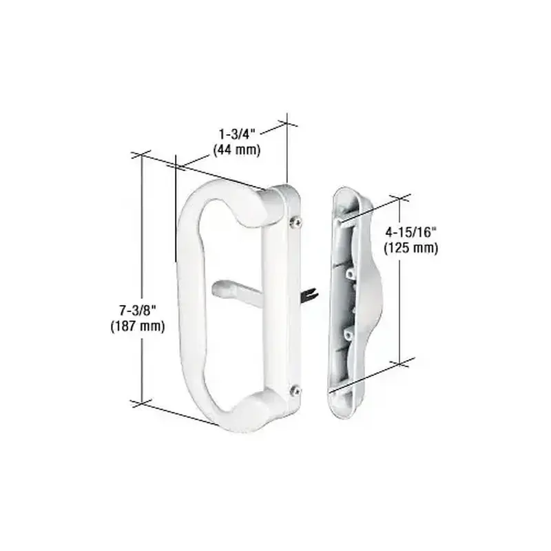 CRL C1277 White Mortise - Style Handle 4-15/16" Center-to-Center Screw Holes