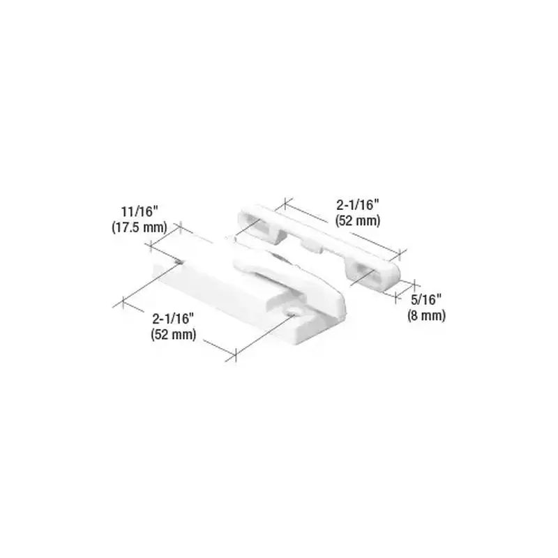 CRL F2625 White Sash Lock and Keeper with 2-1/16" Holes and without Lugs