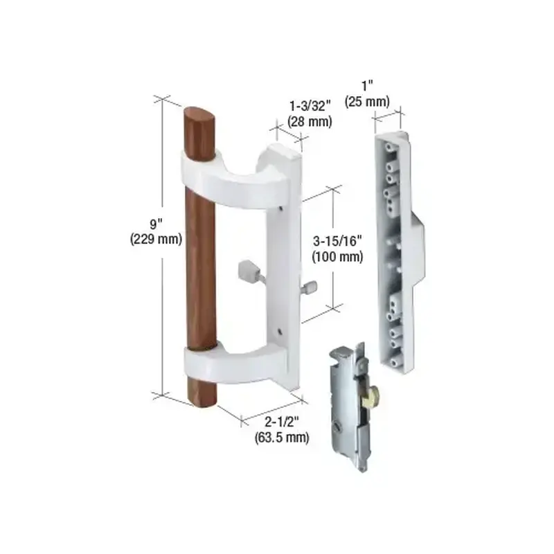 CRL C1219 White Sliding Glass Door Handle with Mortise Lock