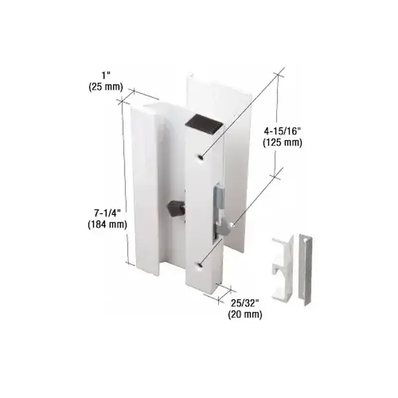 CRL C1191 White Low Profile Hook Style Surface Mount Handle 4-15/16" Screw Holes