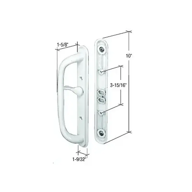 CRL C1288 White 10" Non-Keyed Mortise - Style Handle 3-15/16" Screw Holes