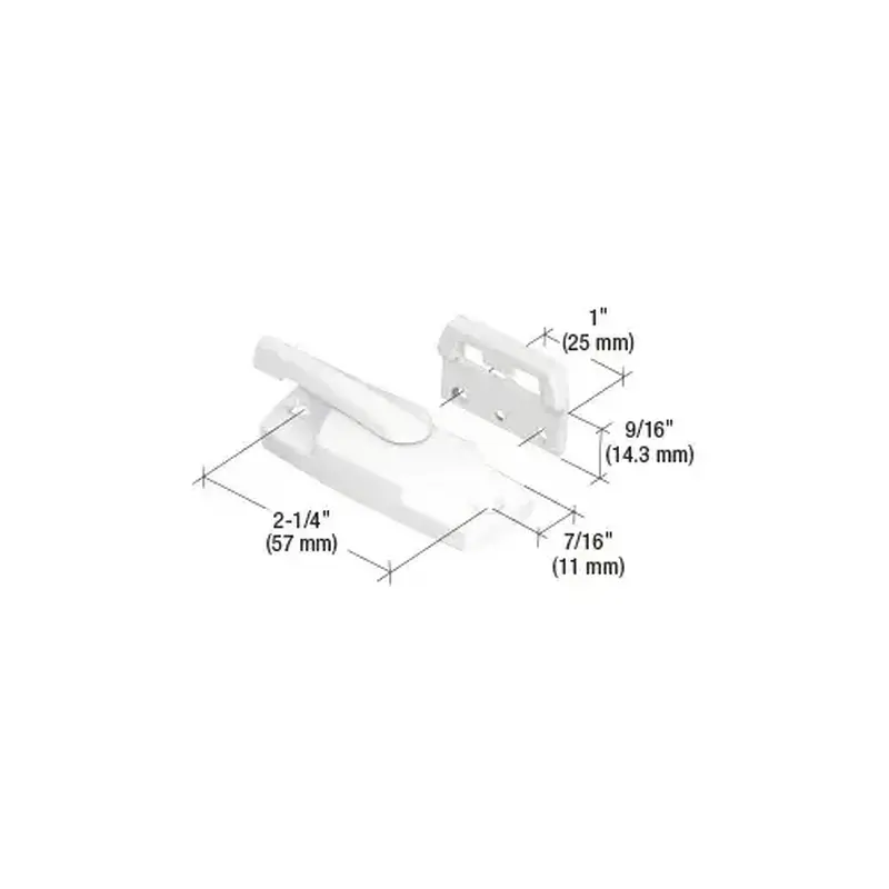 CRL F2767 White Sash Lock with 2-1/4" Screw Holes without Lugs