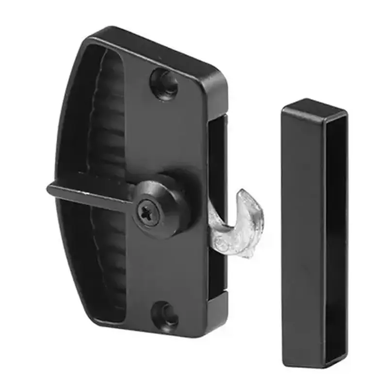 CRL A155 Black Sliding Screen Door Latch and Pull with 2-3/8" Screw Holes