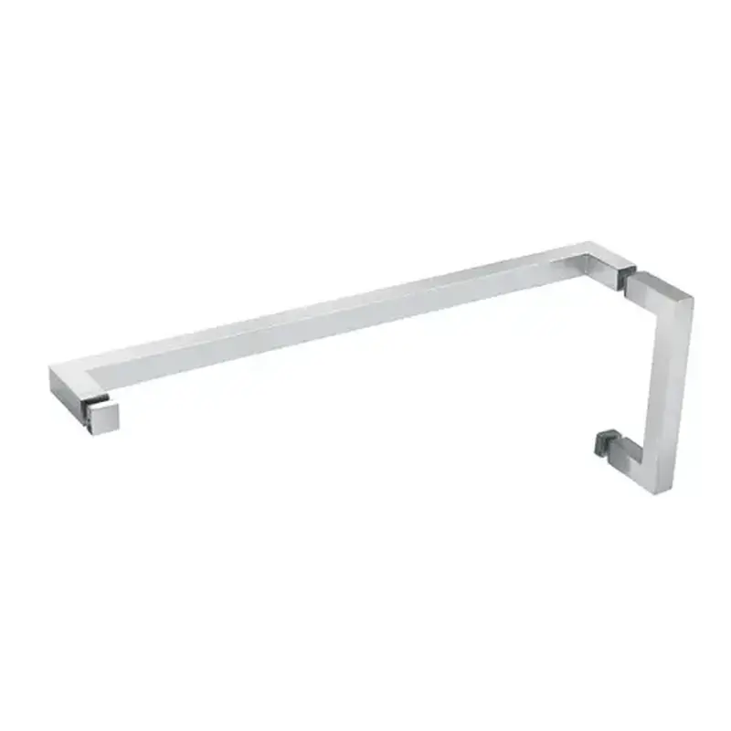 FHC PHSQ6X18CH 6" x 18" Square Pull / Towel Bar Combo - Polished Chrome