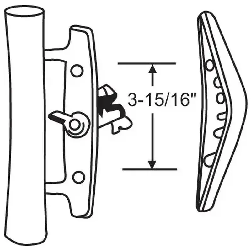 Brixwell 13-141k PATIO HANDLE SET-BLK.3-15/16 WITH KEY