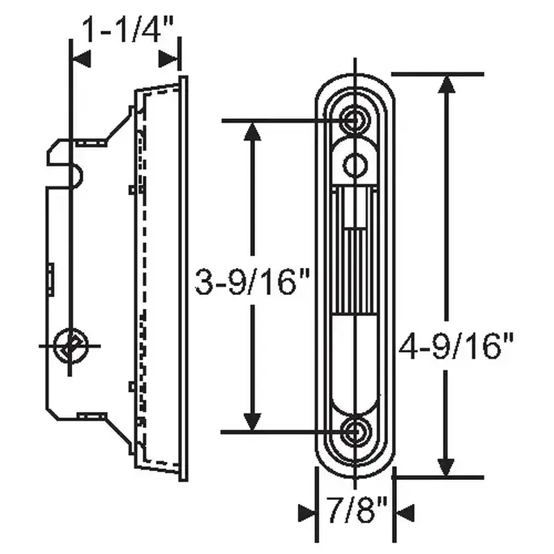 Brixwell 16-443 Mortise Lock 1.254 Backset 45-Degree With Trim Plate