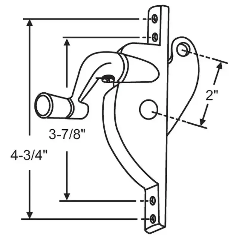 Brixwell 41J-243p Jalousie Operator Aluminum 2in Arm With Crank jwo 4 L