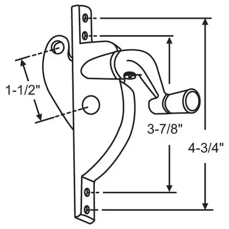 Brixwell 41j-209p Jalousie Operator with Handle Aluminum Right Hand D-7