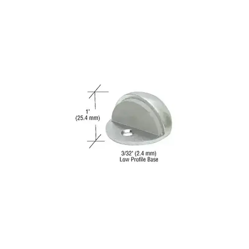 CRL DL2501A Satin Chrome Floor Mounted Low Profile 3/32" Base Dome Stop