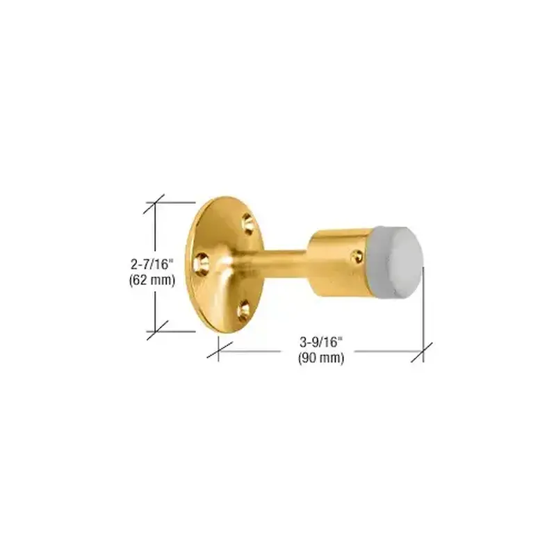 CRL DL2532PB Polished Brass Wall Mounted Heavy-Duty Door Stop