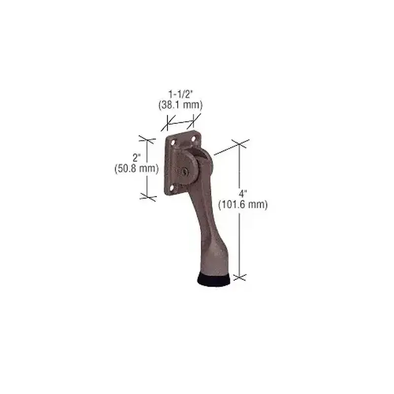 CRL J4552 Bronze 4" Door Mounted Heavy-Duty Kick-Down Door Holder