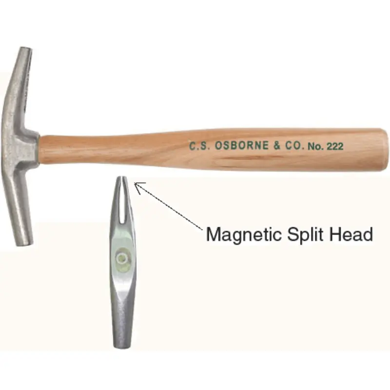 C.S. Osborne Magnetic Tack Hammer Balanced#222: - 5-1/2" Head Length - 9/16" Face