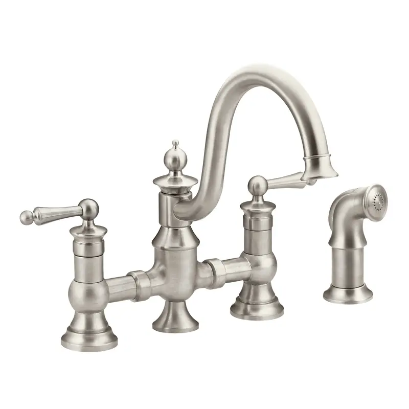 Waterhill Chrome Two-Handle High Arc Kitchen FaucetChrome