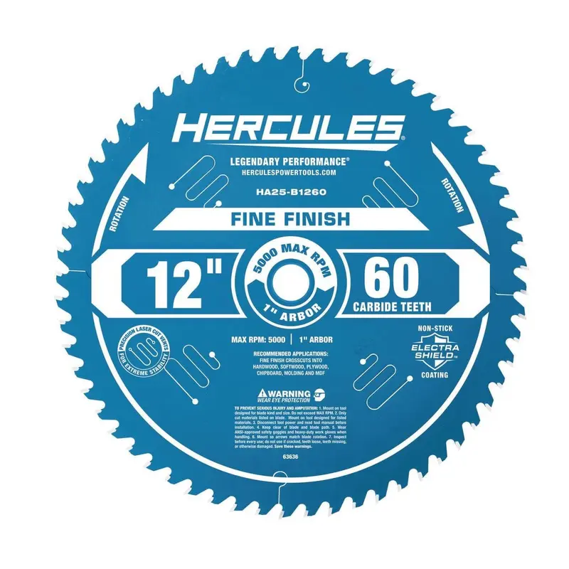 12 in.  60T Fine Finish Circular Saw Blade