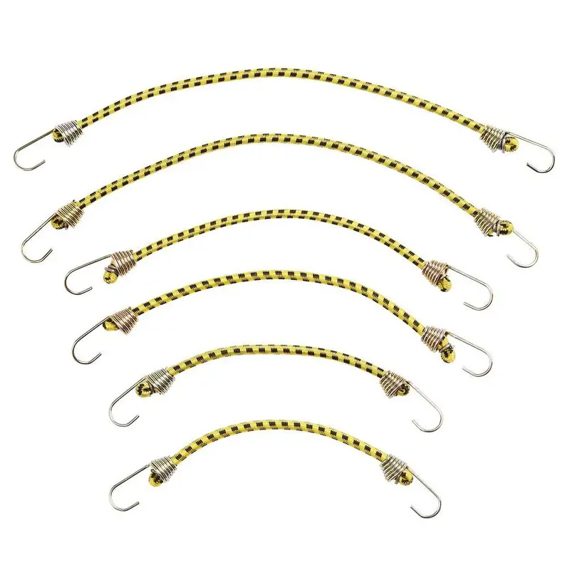 2-6 in., 2-8 in., 2-10 in.Mini Bungee Cords 6-Pieces
